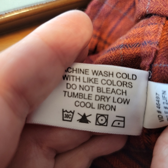 Men's Orvis Perfect Flannel Shirt Orange Plaid - L - Picture 12 of 15